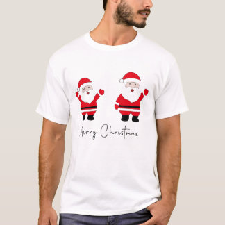 Zwei Santa-Claus-Figuren stehend T-Shirt