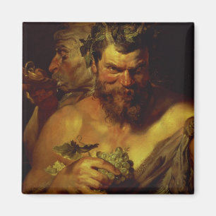 Zwei Satyrs (Öl auf Platte) Magnet