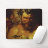 Zwei Satyrs (Öl auf Platte) Mousepad (Mit Mouse)