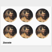 Zwei Satyrs Runder Aufkleber (Blatt)