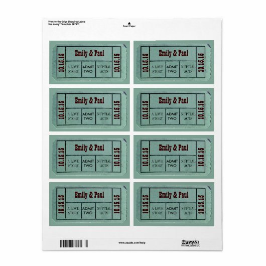 ZWEI Save the Date TICKET zulassen (Vorne)