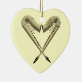 Zwei Saxophon-Herz-Form auf Herz-Verzierung Keramik Ornament (Rechts)