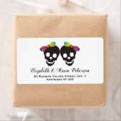 Zwei Schädelbräute Regenbogenfarben Lesben Hochzei (Insitu)