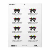 Zwei Schädelbräute Regenbogenfarben Lesben Hochzei (Vorne)