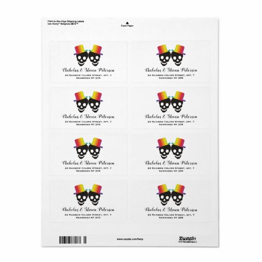 Zwei Schädelsträucher mit Regenbogenfarben, schwul (Vorne)