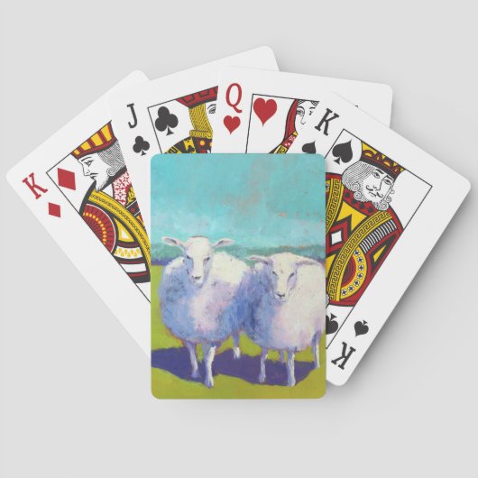 Zwei Schafe auf dem Gebiet Spielkarten (Rückseite)