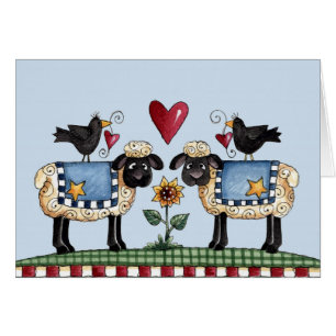 Zwei Schafe - leere Karte