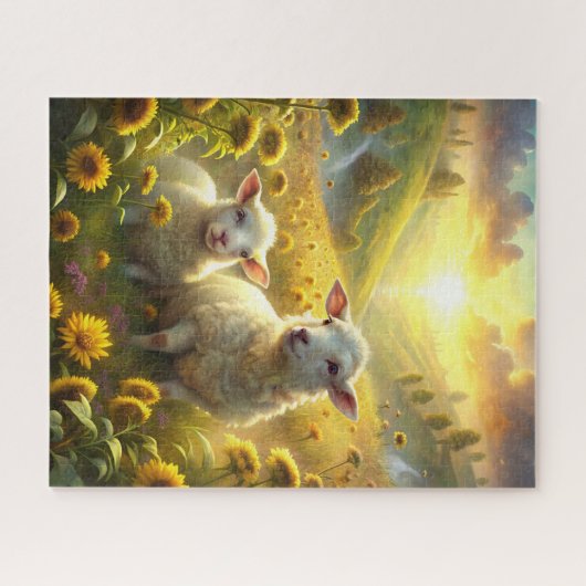 Zwei Schafe Puzzle (Horizontal)