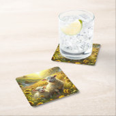 Zwei Schafe Rechteckiger Pappuntersetzer (Vor Ort)