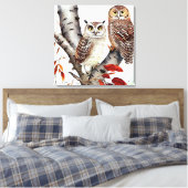 Zwei Schafe sitzen im Herbst in einem Weißen Birke Leinwanddruck (Insitu (Schlafzimmer))