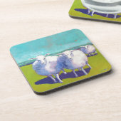 Zwei Schafe vor Ort Getränkeuntersetzer (Linke Seite)