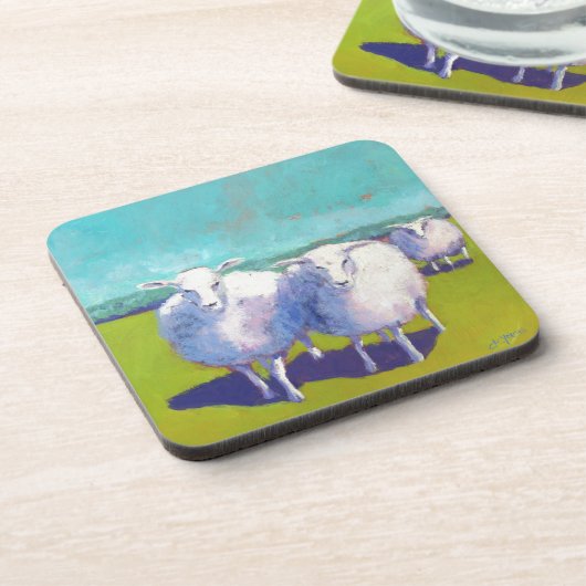 Zwei Schafe vor Ort Getränkeuntersetzer (Linke Seite)