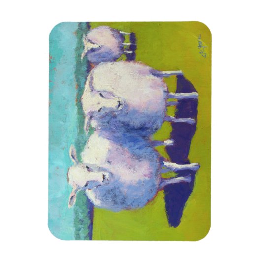 Zwei Schafe vor Ort Magnet (Vertikal)