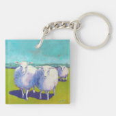 Zwei Schafe vor Ort Schlüsselanhänger (Rückseite)