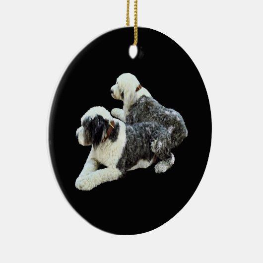 Zwei Schafhunde Keramik Ornament (Rechts)