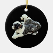 Zwei Schafhunde Keramik Ornament (Vorne)