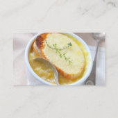 Zwei Schalen Zwiebelsuppe Visitenkarte (Rückseite)