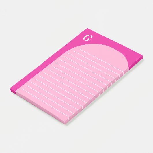 Zwei Schattierungen Mit Monogramm Post-it Klebezettel (angewinkelt)