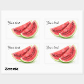 Zwei Scheiben Wassermelone Rechteckiger Aufkleber (Blatt)