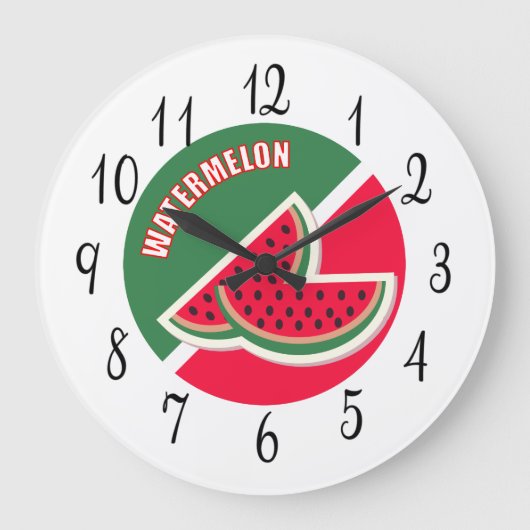 Zwei Scheiben Watermelon Große Wanduhr (Vorderseite)