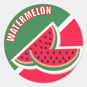 Zwei Scheiben Watermelon Runder Aufkleber