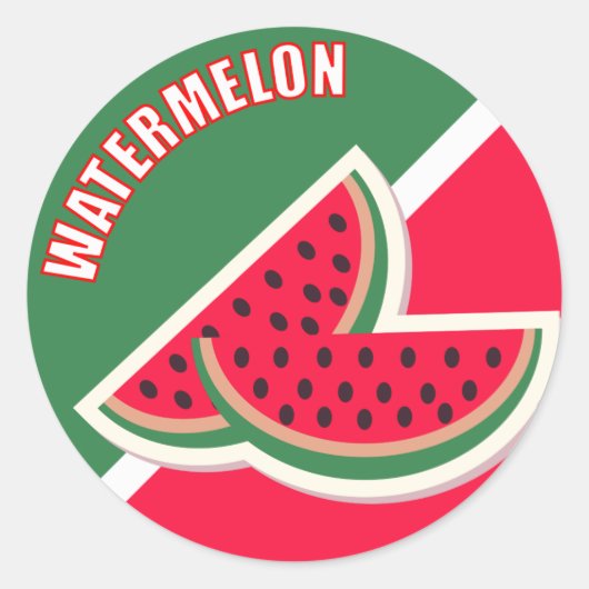 Zwei Scheiben Watermelon Runder Aufkleber (Vorderseite)