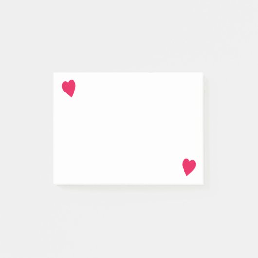 Zwei schiefe rote Herzen, Post it Notes Post-it Klebezettel (Vorderseite)