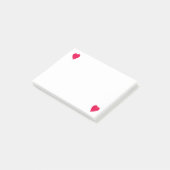Zwei schiefe rote Herzen, Post it Notes Post-it Klebezettel (angewinkelt)