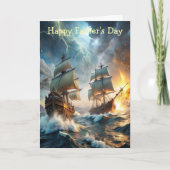 Zwei Schiffe am See Vatertag Karte (Vorderseite)