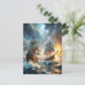 Zwei Schiffe auf See Postkarte (Stehend Vorderseite)