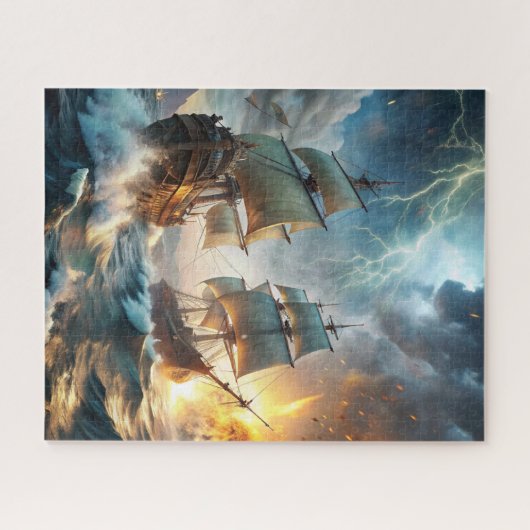 Zwei Schiffe auf See Puzzle (Horizontal)