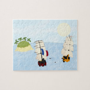 Zwei Schiffe in der Schlacht bei Tropeninsel Puzzle