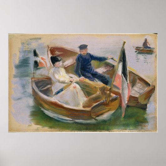 Zwei Schiffe mit Flaggen, Wannsee, 1910 Poster (Vorne)
