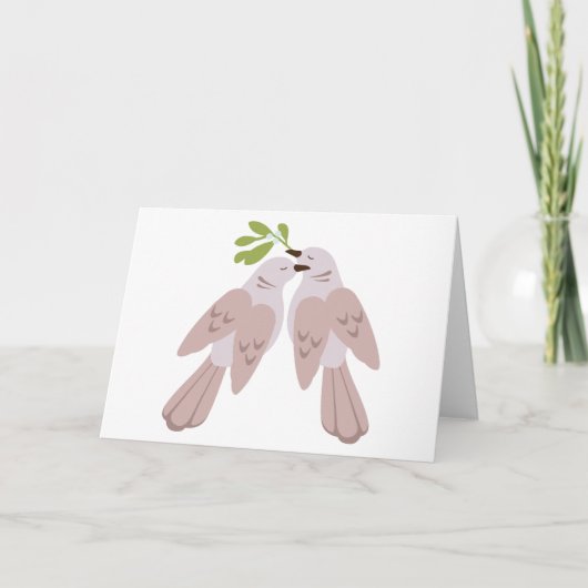 Zwei Schildkröte-Tauben Feiertagskarte (Vorderseite)