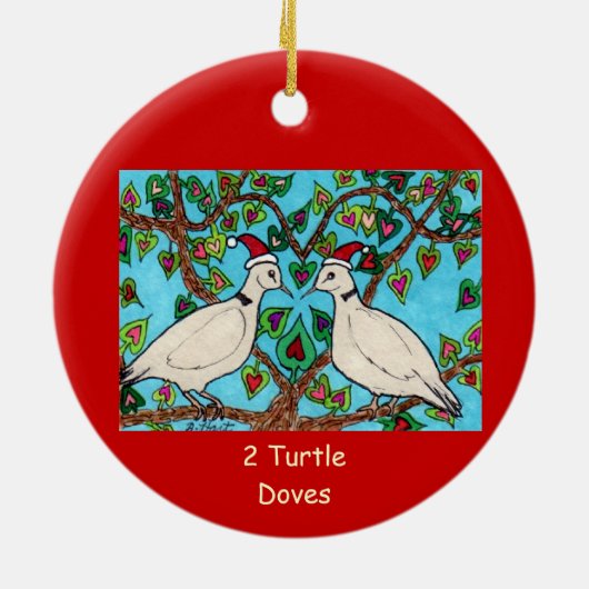 Zwei Schildkröte-Tauben Keramik Ornament (Hinten)