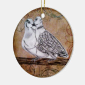 Zwei Schildkröte-Tauben Keramikornament (Links)