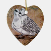 Zwei Schildkröte-Tauben Keramikornament (Rechts)