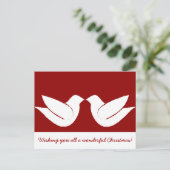 Zwei Schildkröte-Tauben-Weihnachten Feiertagspostkarte (Stehend Vorderseite)