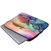 Zwei Schildkröten am Ufer eines tropischen Paradie Laptopschutzhülle (Vorne Knopf)