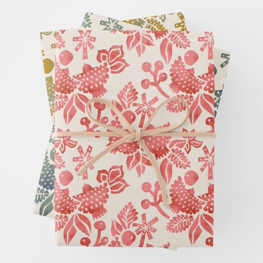 Zwei Schildkröten in Rosa, Grün und Senf Geschenkpapier Set (Beispiel)