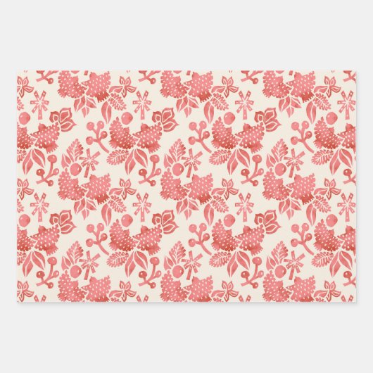 Zwei Schildkröten in Rosa, Grün und Senf Geschenkpapier Set (Vorderseite)