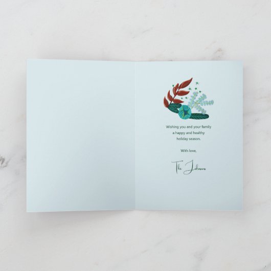 Zwei Schildkröten Tauben Blumenkranz Weihnachten (Innenseite)