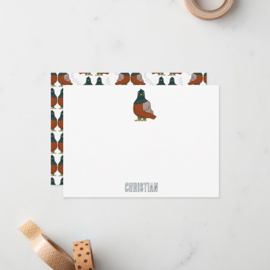 Zwei Schildkrötentauben Niedlicher Vogelzug Mitteilungskarte (Vorderseite/Rückseite Beispiel)