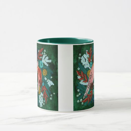 Zwei Schildkrötentauben Weihnachtsfeiertag Tasse (Zentrum)