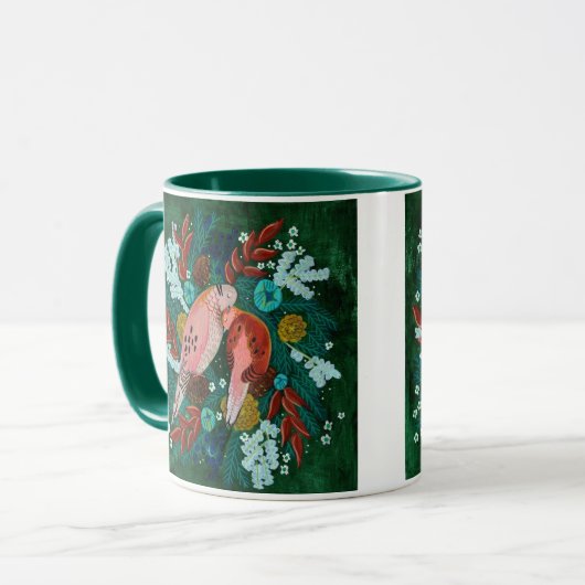 Zwei Schildkrötentauben Weihnachtsfeiertag Tasse (Vorderseite Links)