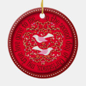 Zwei Schildkrötetauben Keramik Ornament (Hinten)