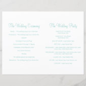 Zwei Schmetterlinge Aqua aquamarine Hochzeitsprogr (Rückseite)