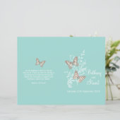 Zwei Schmetterlinge Aqua aquamarine Hochzeitsprogr (Stehend Vorderseite)