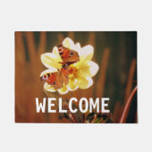 Zwei Schmetterlinge auf der Blume Fußmatte (Vorderseite)