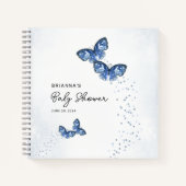 Zwei Schmetterlinge - Babyduschenbuch Notizblock (Vorderseite)